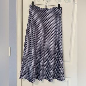LOFT Multicolor Geometric Midi Skirt Size Small Slip Skirt